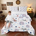 thumbnail image 1 of Manfei Patriotic Firework Star Full Size Comforter Sets, Faith Family Freedom Print Bedding Comforter Set, Red White Blue, Polka Dots Reversible 3 Pieces, 1 Comforter and 2 Pillowcases, 1 of 6