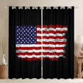 thumbnail image 1 of Manfei Patriotic Us Flag Kitchen Curtains,Stars Stripe Black Out Curtains Pack of 2 (42x63 Each),Red Black, 1 of 7