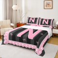 thumbnail image 1 of Manfei Personalized Gifts Bed Sheets Full,Latter N Bedding Full Size,Pink Kawaii Bow Sheet Set Full,Lightweight Room Decoration,4pcs, 1 of 7