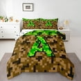 thumbnail image 1 of Manfei Personalized Initial A 3-Piece Full Size Comforter Sets for Children Kids Teens,Building Blocks Bedding Comforter Set,Construction Game Lightweight Bedding Sets,Super Cozy Room Decor, 1 of 8