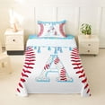 thumbnail image 1 of Manfei Personalized Initial A Twin Sheet Sets 3pcs,Baseball Sport Bedding, 1 of 5