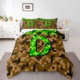 thumbnail image 1 of Manfei Personalized Initial D 3 Pieces Queen Comforter Set for Children Kids Teens,Building Blocks Ultra Soft Bedding Sets,Construction Game Bedding Comforter Set,Super Cozy Room Decor, 1 of 8