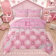 thumbnail image 1 of Manfei Personalized Initial E 3 Pieces Queen Comforter Set,Dreamy Pprincess Ultra Soft Bedding Sets,Bow Tie Butterfly Bedding Comforter Set,Bling Glitter Room Decor,Reversible, 1 of 8