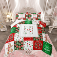 thumbnail image 1 of Manfei Personalized Initial H Full Size Comforter Sets for Kids Boys Girls, Merry Christmas Bedding Comforter Set, Gingerbread Lollipop Plaid Bedding Sets, Ultra Soft Home Decor, Reversible 3-Piece, 1 of 8