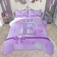 thumbnail image 1 of Manfei Personalized Initial Letter E Girl 3 Pieces Queen Comforter Set,Flying Butterfly Ultra Soft Bedding Sets,Dreamy Princess Bedding Comforter Set,Bling Glitter Room Decor,Reversible, 1 of 8