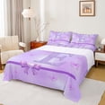thumbnail image 1 of Manfei Personalized Initial Letter E Girl 4-Piece Full Size Sheets,Flying Butterfly Bed Sheets,Dreamy Princess Lightweight Sheet Sets,Bling Glitter Room Decor, 1 of 7