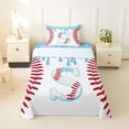 thumbnail image 1 of Manfei Personalized Initial S Twin Sheet Sets 3pcs,Baseball Sport Bedding, 1 of 5
