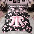 thumbnail image 1 of Manfei Personalized Initial T Bedding Comforter Set 7 Pieces for Preppy Child,Dreamy Princess Full Bedding Set Lightweight,Pink Ribbon Bow Knot Fitted Sheet Flat Sheet,Luxury Bedroom Decor, 1 of 8