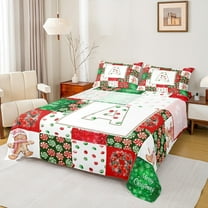 Manfei Personalized Initial A Twin Sheet Sets 3 Pieces for Kids Boys Girls, Merry Christmas Twin Fitted Sheet, Gingerbread Lollipop Plaid Flat Sheet, Luxury Bedroom Decor