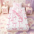 thumbnail image 1 of Manfei Personalized Letter N Twin Fitted Sheet,Cute Pink Bowknot Bedding,2pcs,1 Fitted Sheet and 1 Pillowcase, 1 of 6