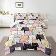 thumbnail image 1 of Manfei Pet Animal Kitten Bedding Comforter Set,Colorful Cartoon Cat Twin Comforter Sets,Pink White Black Bedding Set For Boys Girls,Lightweight Room Decor Reversible,2-Piece, 1 of 8