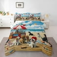 thumbnail image 1 of Manfei Pet Dogs Lover Full Size Comforter Sets,Hawaii Sea Beach Bedding Comforter Set,Lovely Puppy Bedding Sets For Girls Boys,Breathable Bedroom Decor Reversible,3-Piece, 1 of 8