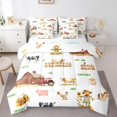 thumbnail image 1 of Manfei Pig Cow Rooster 7-Piece Twin Bedding Sets,Farmhouse Animal Bedding Comforter Set,Pumpkin Sunflower Breathable Sheet Sets,Ultra Soft Cartoon Room Decorative,Reversible, 1 of 7