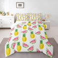 thumbnail image 1 of Manfei Pineapple Fruit Full Size Comforter Sets, Kawaii Cartoon Watermelon Bedding Comforter Set, Teen Boy Girl Kid Reversible Bedding Sets, Breathable Home Decor, 3pcs, 1 of 8