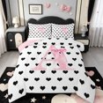 thumbnail image 1 of Manfei Pink ABC Print A Full Size Comforter Sets,Cute Coquette Bowknot Bedding Comforter Set,Pink Reversible,3-Piece,1 Comforter and 2 Pillowcases, 1 of 7