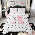 thumbnail image 1 of Manfei Pink ABC Print A Full Size Comforter Sets,Cute Polkadot Bedding Comforter Set,Pink Reversible,3-Piece,1 Comforter and 2 Pillowcases, 1 of 7