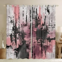 Manfei Pink Abstract Geometric Black Out Curtains, Chic Modern Fashion Curtains Pack of 2 (42x63 Each), Teen Kid Child Adult Bedroom Curtains, Curtains Blackout Home Decor