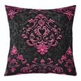 thumbnail image 1 of Manfei Pink Baroque Damask Cushion Covers for Sofa, Hippie Flower Floral Throw Pillow Covers for Bed, 16x16, Vintage Victorian Throw Pillow Covers, Breathable Bedroom Decorative, 1 of 5