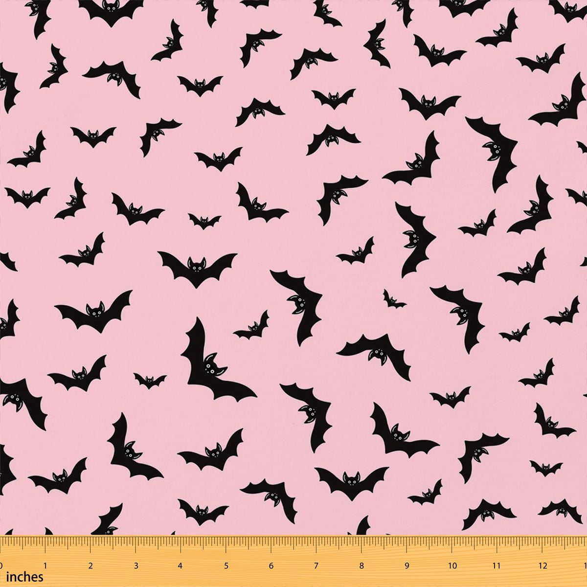 Manfei Pink Bat Fabric by the Yard 2 Yards, Halloween Silhouette Sewing ...