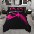 thumbnail image 1 of Manfei Pink Black Bedding Comforter Set 2pcs, Modern Abstract Art Twin Comforter Sets, Geometric Line Stripe Bedding Set, Super Cozy Room Decor, 1 of 8