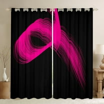 Manfei Pink Black Black Out Curtains, Modern Abstract Art Curtains Pack of 2 (42x63 Each), Geometric Line Stripe Bedroom Curtains, Luxurious Room Decor
