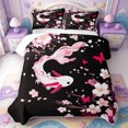 thumbnail image 1 of Manfei Pink-Blue Axolotl Bed Spread Queen,Kawaii Animals Pattern Queen Coverlet Set,3-Piece,1 Quilt and 2 Pillowcases, 1 of 7