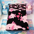 thumbnail image 1 of Manfei Pink-Blue Axolotl Fitted Sheet Full,Pastel Ocean Animal Bed Set,3 Pieces,1 Fitted Sheet and 2 Pillowcases, 1 of 5