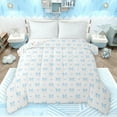 thumbnail image 1 of Manfei Pink Bow Bowtie Queen Comforter Set,Cute Cartoon Bowknot Bedding Sets,Kawaii Blue Loves Bedding Comforter Set For Kids,Microfiber Bedroom Decor Reversible,3 Pieces, 1 of 8