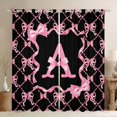 thumbnail image 1 of Manfei Pink Bow Letter A Black Out Curtains, Kawaii Ribbon Curtains Pack of 2 (42x63 Each) for Girls Women, 1 of 6