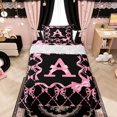 thumbnail image 1 of Manfei Pink Bow Letter A Twin Sheet Sets, Kawaii Ribbon Bedding for Girls Women, 3 Pieces, 1 of 5