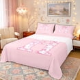 thumbnail image 1 of Manfei Pink Bow Letter H Bed Sheets for Girls, Princess Style King Sheets, 4 Pieces, 1 of 5