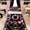 thumbnail image 1 of Manfei Pink Bow Letter O Twin Sheet Sets, Kawaii Ribbon Bedding for Girls Women, 3pcs, 1 of 5