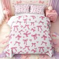 thumbnail image 1 of Manfei Pink Bow Love Bed Spread Queen,Romantic Themed Queen Coverlet Set,3-Piece,1 Quilt and 2 Pillowcases, 1 of 7