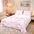 thumbnail image 1 of Manfei Pink Bow Love Heart Tie Dye Bed Sheets, Cute Cartoon King Sheets for Girls Women, 4pcs, 1 of 5