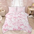 thumbnail image 1 of Manfei Pink Bow Love Heart Tie Dye Full Size Comforter Sets, Cute Cartoon Bedding Sets for Girls Women, Pink Reversible, 3pcs, 1 of 6
