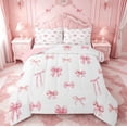 thumbnail image 1 of Manfei Pink Bow Twin Comforter Sets For Girls, Cute Bowknot Kawaii Ribbon Bow Bedding Set For Girl Reversible 2 Pieces, 1 of 9
