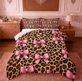 thumbnail image 1 of Manfei Pink Bowknot Bow Bedding Comforter Set,Brown Leopard Print Twin Comforter Sets,Jungle Animal Bedding Set For Girls,Microfiber Room Decorative Reversible,2 Pieces, 1 of 8