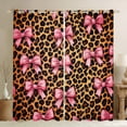 thumbnail image 1 of Manfei Pink Bowknot Bow Blackout Curtains Set of 2 (38x54 Each),Brown Leopard Print Curtains and Drapes,Jungle Animal Living Room Curtains For Girls,Microfiber Room Decorative, 1 of 6