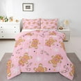 thumbnail image 1 of Manfei Pink Bowknot Bowtie Full Size Comforter Sets,Cartoon Snowmen Biscuit Bedding Comforter Set,Merry Christmas Bedding Sets For Child,Super Cozy Room Decor Reversible,3pcs, 1 of 8