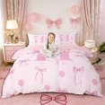 thumbnail image 1 of Manfei Pink Bowknot Personalized Initial H Queen Duvet Cover Set,Japanese Style Sakura Bedding,3 Pieces,No Comforter,Pink Reversible,Microfiber Bedroom Decor, 1 of 6