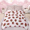 thumbnail image 1 of Manfei Pink Bowtie Ribbon Bedding Comforter Set,Rugby Sport Game Twin Comforter Sets,Boys Football Lovers Bedding Set For Boy Girl,Microfiber Bedroom Decor Reversible,2-Piece, 1 of 8