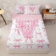 thumbnail image 1 of Manfei Pink Bowtie Zipper Twin Comforter Sets with Fitted Sheet and 2 Pillowcases For Girls,Letter V Monogram Zipper Bedding Set For Kids,Pink Reversible,4-Piece, 1 of 7
