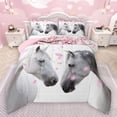 thumbnail image 1 of Manfei Pink Cherry Blossom Bedding Comforter Set,Farm Animal Twin Comforter Sets,Country Farmhouse Lodge Bedding Set For Boys Kids,Super Cozy Room Decor Reversible,2pcs, 1 of 8