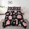 thumbnail image 1 of Manfei Pink Christmas Tree Bedding Comforter Set,Xmas Theme Dessert Twin Comforter Sets,Girls Heart Print Bedding Set,Ultra Soft Home Decor Reversible,2-Piece, 1 of 8
