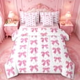 thumbnail image 1 of Manfei Pink Coquette Bow 7-Piece Twin Bedding Sets For Girls,Dreamy Princess Style Bowknot Bedding Comforter Set For Kids,Pink Reversible, 1 of 7