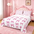 thumbnail image 1 of Manfei Pink Coquette Bow Queen Sheet Sets For Girls,Dreamy Princess Style Bowknot Bed Set For Kids,4pcs, 1 of 6