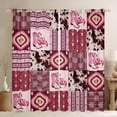 thumbnail image 1 of Manfei Pink Cowgirl Cowboy Black Out Curtains, Western Boho Aztec Curtains Pack of 2 (42x63 Each), Rustic Cow Print Bedroom Curtains, Window Curtains Room Decor, 1 of 6