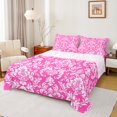 thumbnail image 1 of Manfei Pink Damask Flower Full Size Sheets, Tribal Hippie Mandala Bed Sheets, Teen Adult Female Man Sheet Sets, Super Cozy Room Decor, 4-Piece, 1 of 7