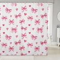 thumbnail image 1 of Manfei Pink Dreamy Bowknot Shower Curtain 72Wx78L,Cartoon Bow Tie Bath Curtain, 1 of 5