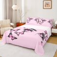 thumbnail image 1 of Manfei Pink Eyes Twin Sheet Sets,Kawaii Butterflies Twin Fitted Sheet,Dreamy Fairy Tale Flat Sheet For Girls Boys,Ultra Soft Home Decor,3-Piece, 1 of 7